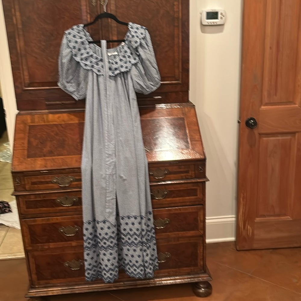 Doen Blue And Navy Floral Maxi Dress - Picture 7 of 9